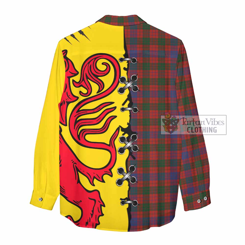 Ross Tartan Family Crest Women Casual Shirt Lion Rampant Honor - Tartan Vibes Clothing
