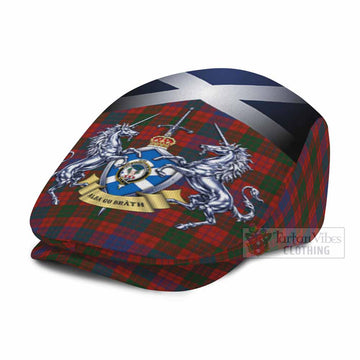 Ross Tartan Flat Cap, Jeff Cap Alba Gu Brath Unicorn Crest