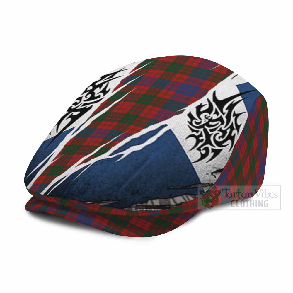 Ross Tartan Flat Cap, Jeff Cap Scotland Flag Ripped Tribal Design