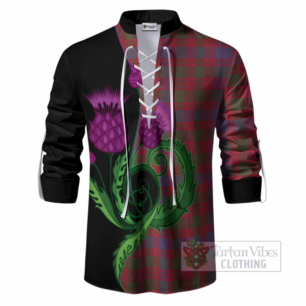 Ross Tartan Ghillie Shirt Traditional Scottish Thistle