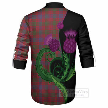 Ross Tartan Ghillie Shirt Traditional Scottish Thistle