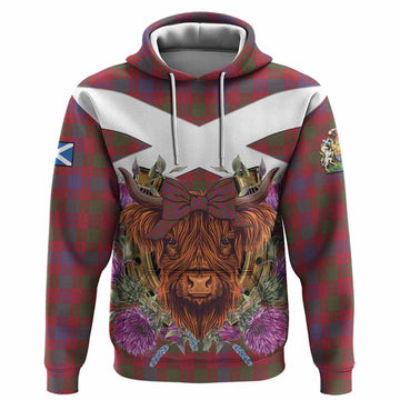 Ross Tartan Hoodie Scottish Thistle Heilan Coo