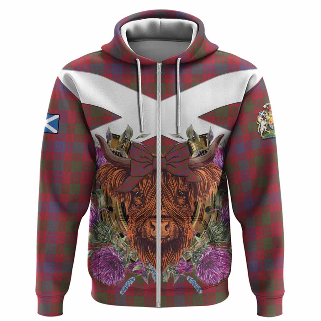 Ross Tartan Hoodie Scottish Thistle Heilan Coo
