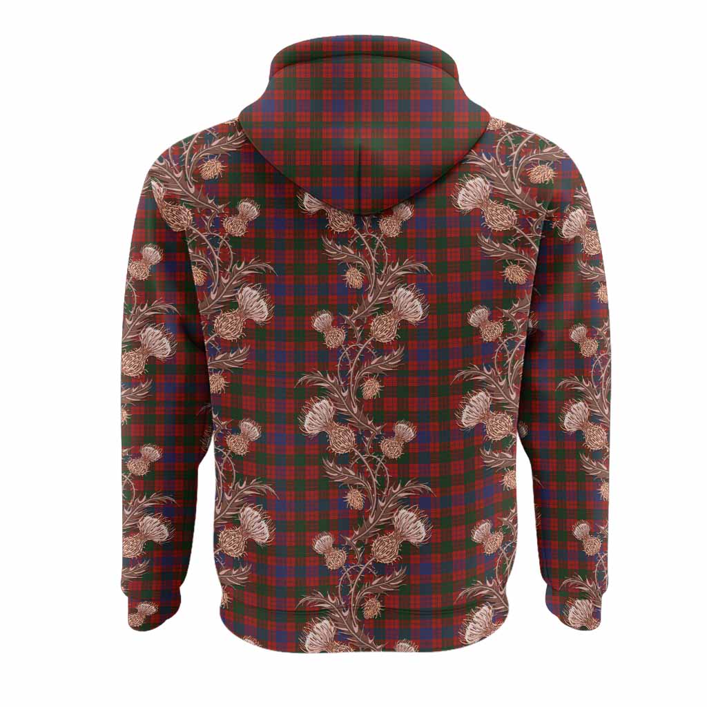 Ross Tartan Hoodie Seamless Scottish Thistle Flowers