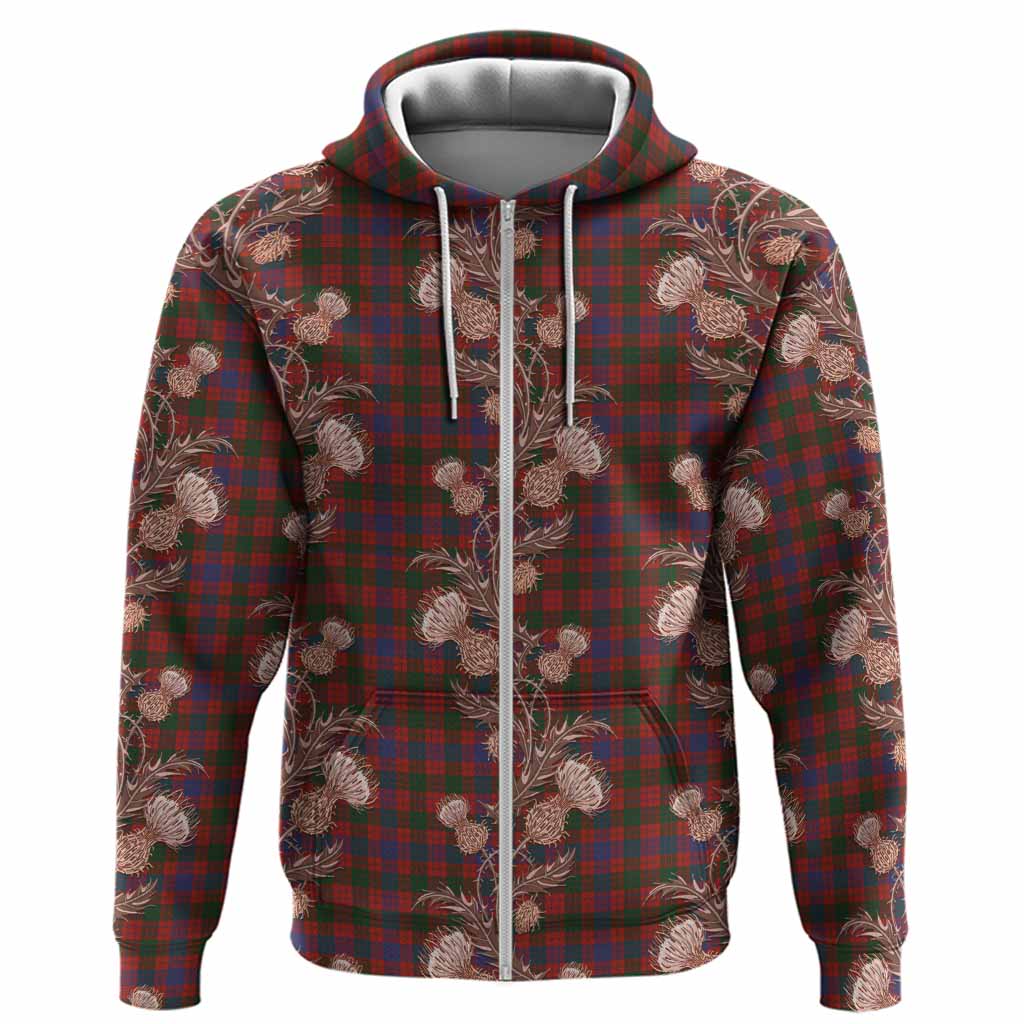 Ross Tartan Hoodie Seamless Scottish Thistle Flowers