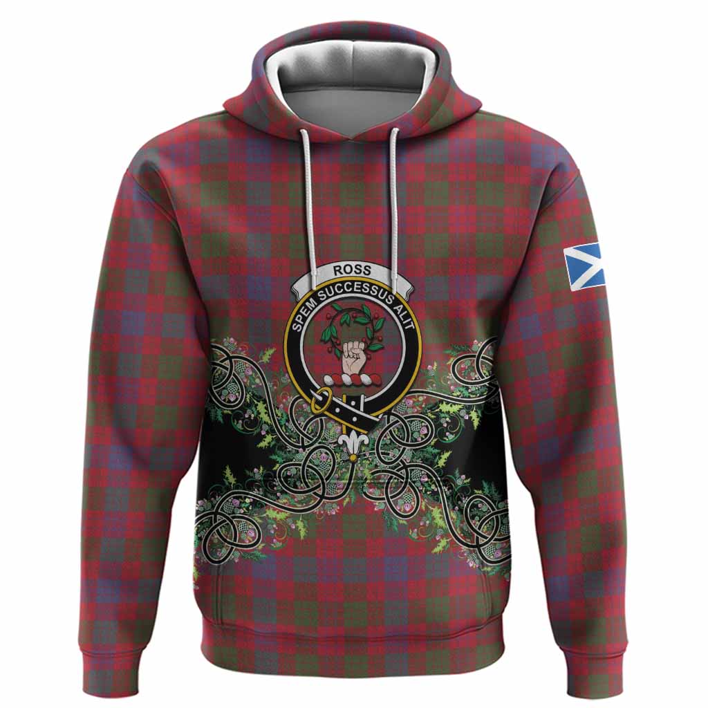 Ross Tartan Hoodie Thistle Scottish Spirit