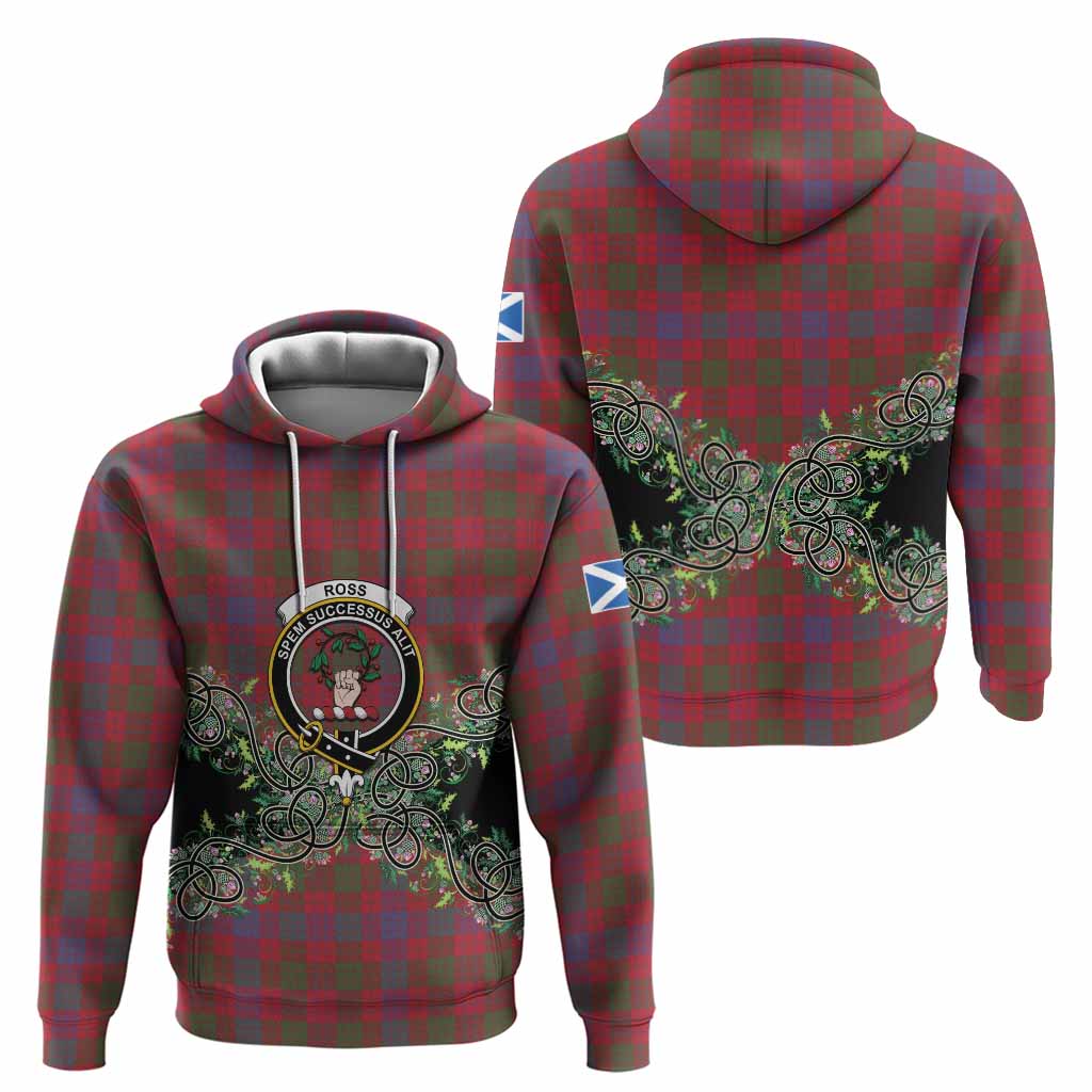 Ross Tartan Hoodie Thistle Scottish Spirit
