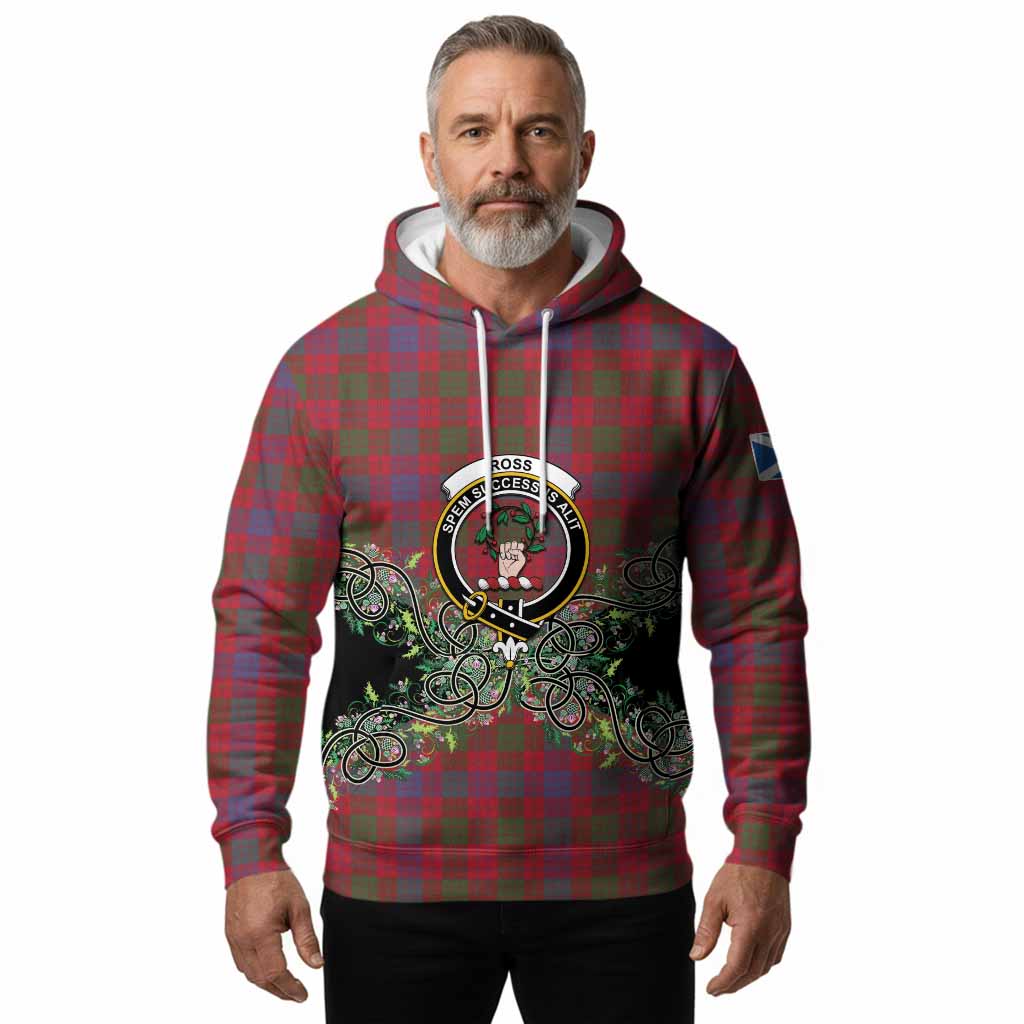 Ross Tartan Hoodie Thistle Scottish Spirit