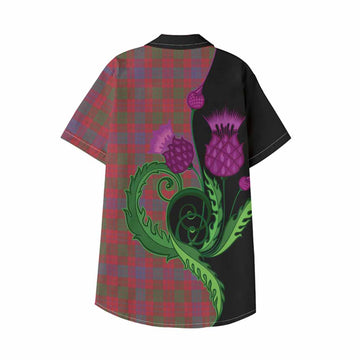 Ross Tartan Kid Hawaiian Shirt Traditional Scottish Thistle