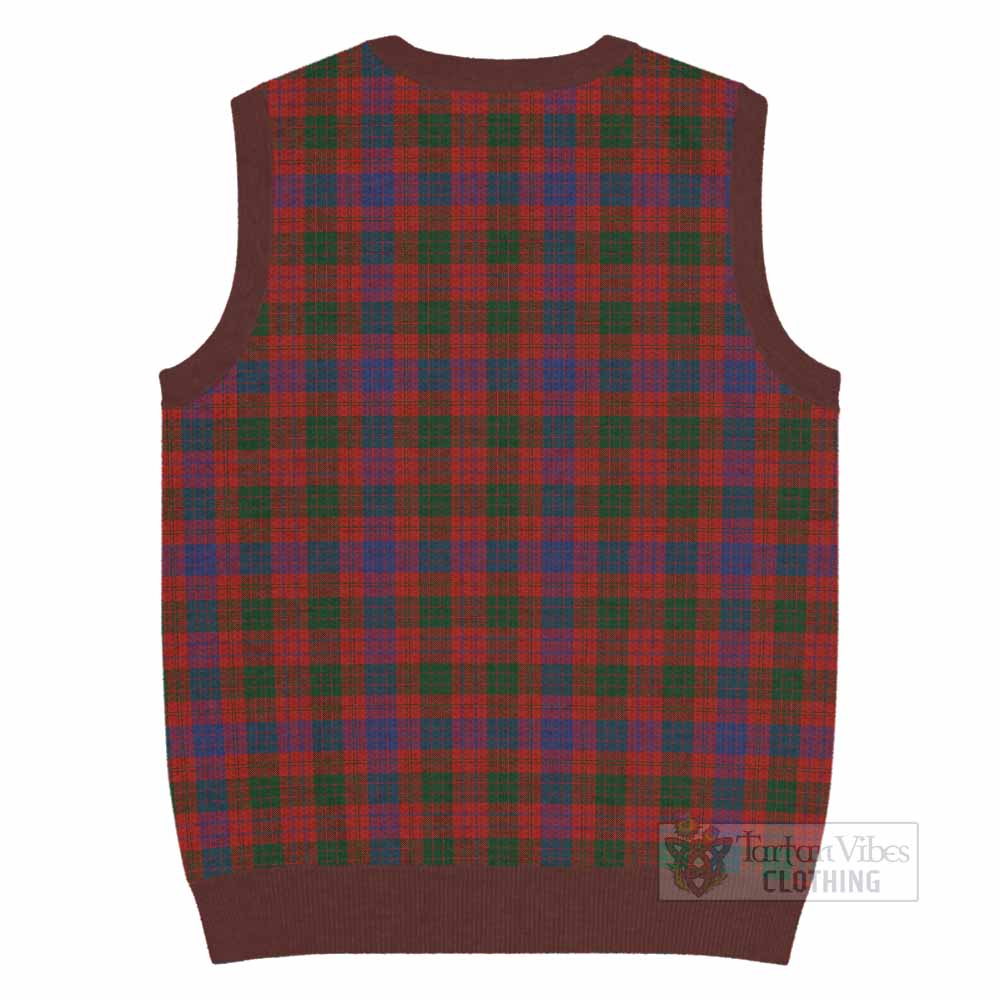 Ross Tartan Knitted V-Neck Vest with Family Crest - Tartan Vibes Clothing