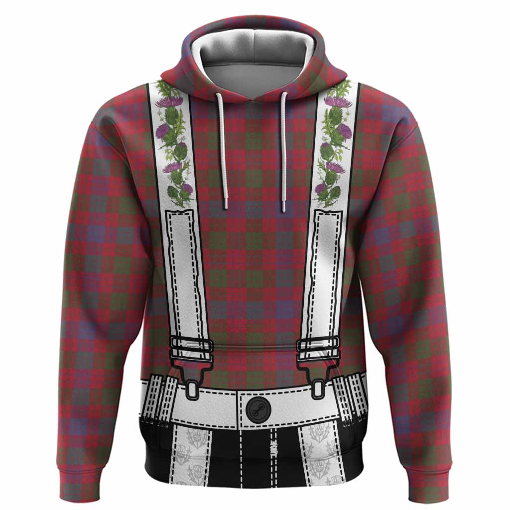 Ross Tartan Lederhosen Costume Hoodie Scotland Thistle Floral