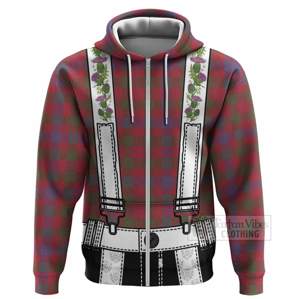 Ross Tartan Lederhosen Costume Hoodie Scotland Thistle Floral