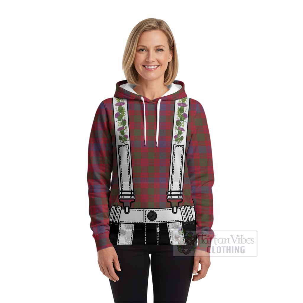 Ross Tartan Lederhosen Costume Hoodie Scotland Thistle Floral