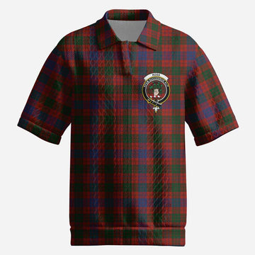 Ross Tartan Men’s Polo Sweater Top with Family Crest
