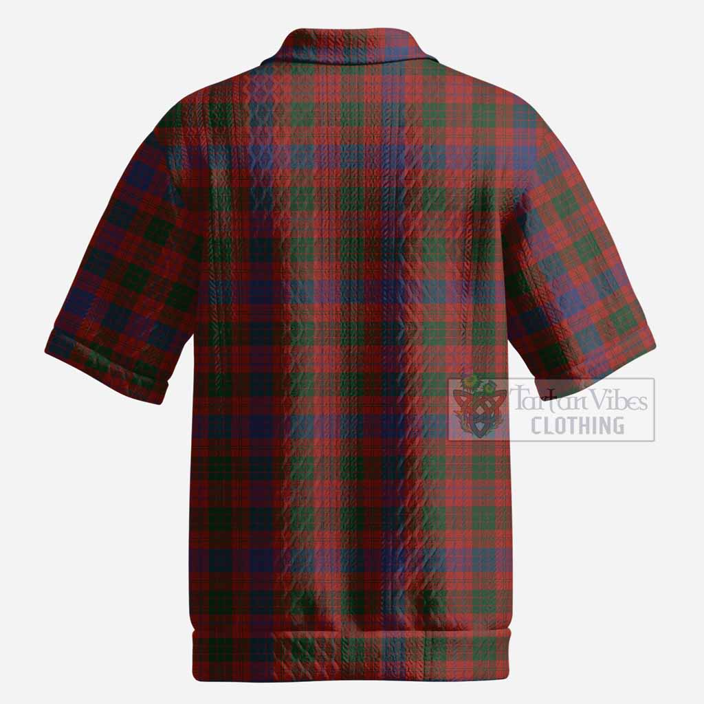 Ross Tartan Men’s Polo Sweater Top with Family Crest