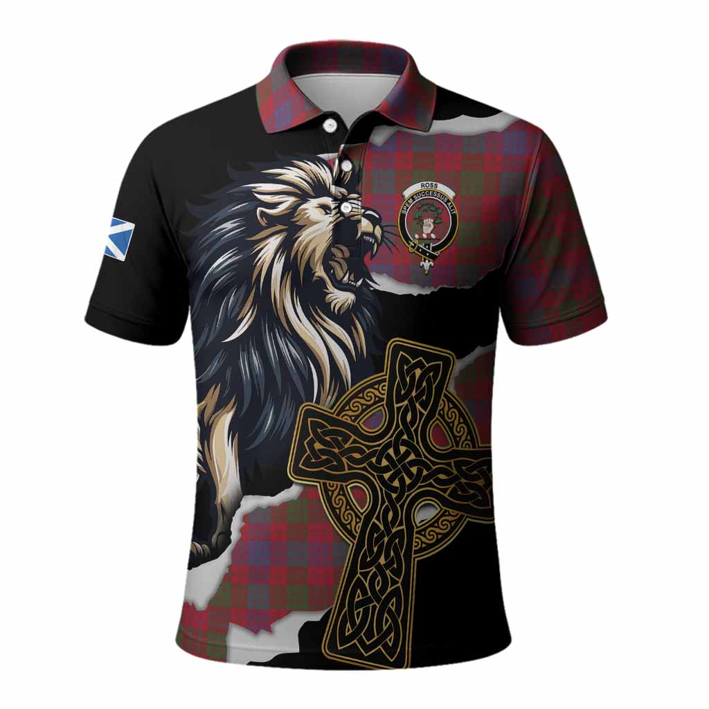 Ross Tartan Scottish Polo Shirt Lion Celtic Heritage