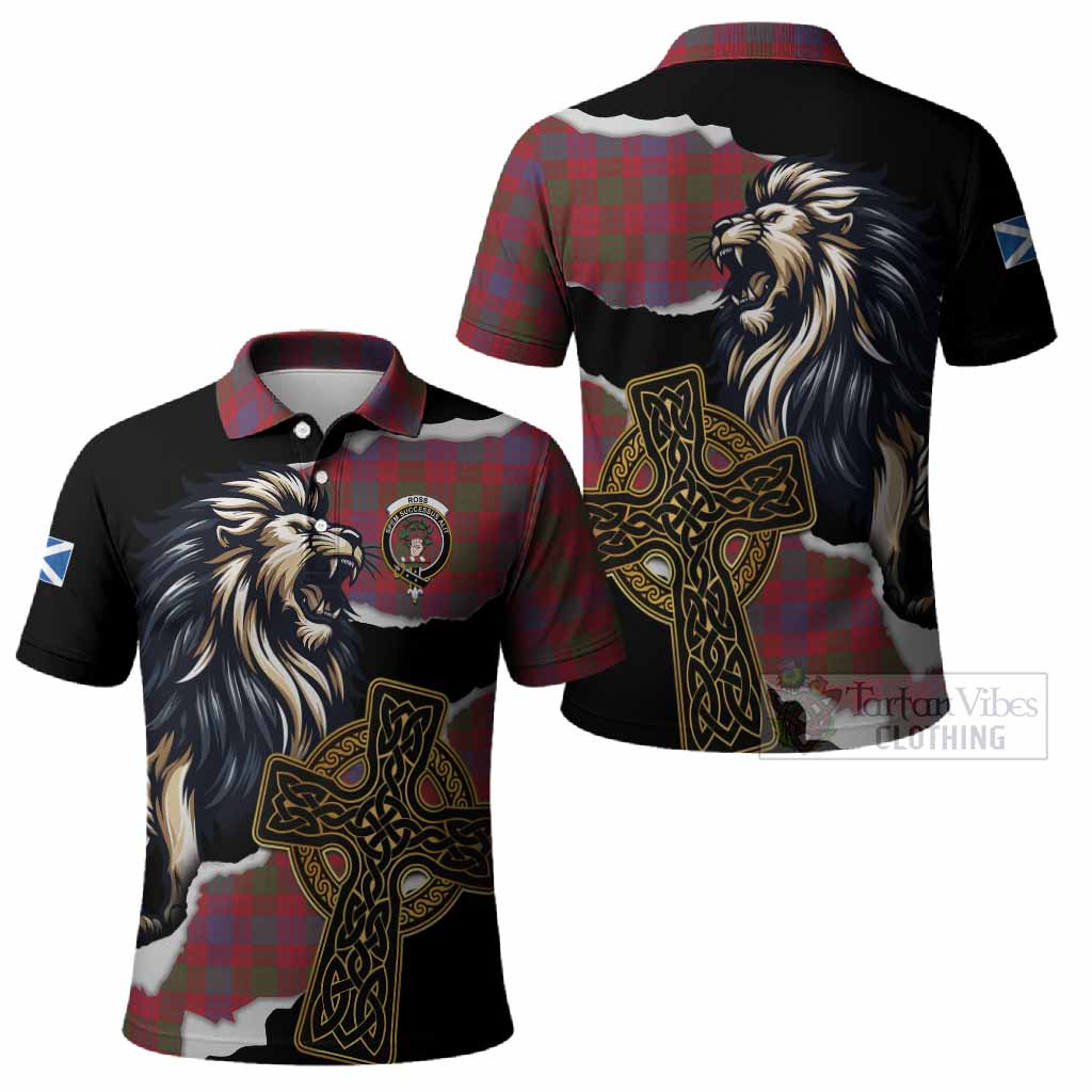 Ross Tartan Scottish Polo Shirt Lion Celtic Heritage
