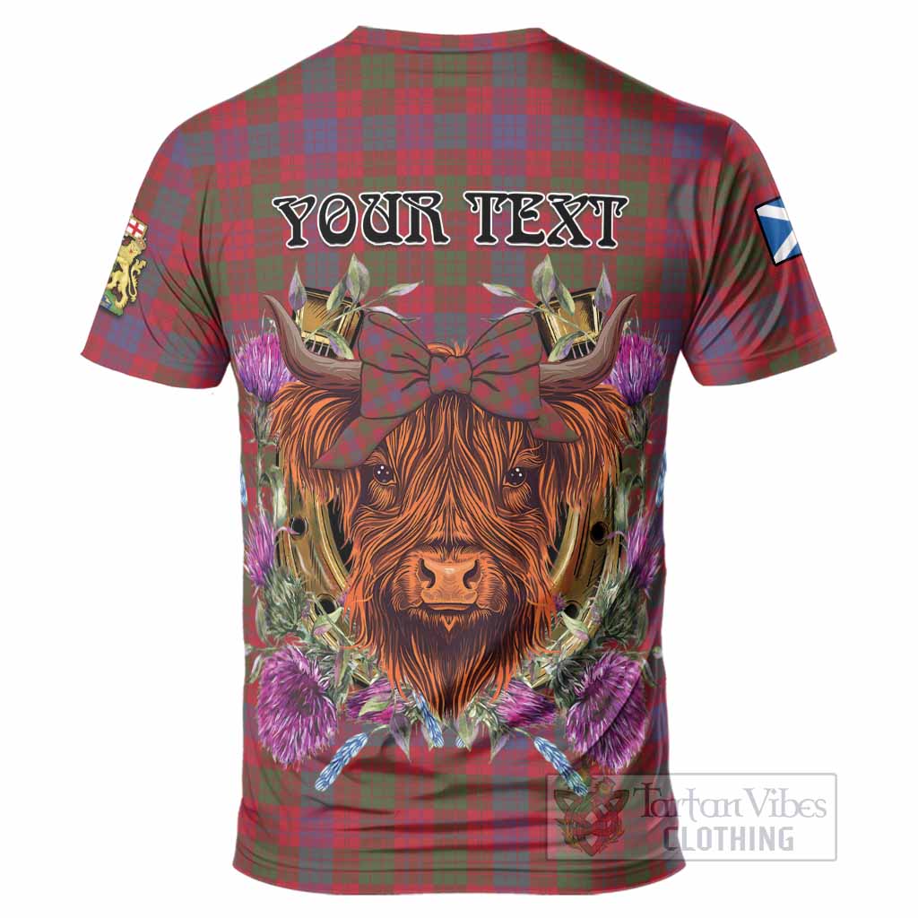 Ross Tartan T-Shirt Scottish Thistle Heilan Coo