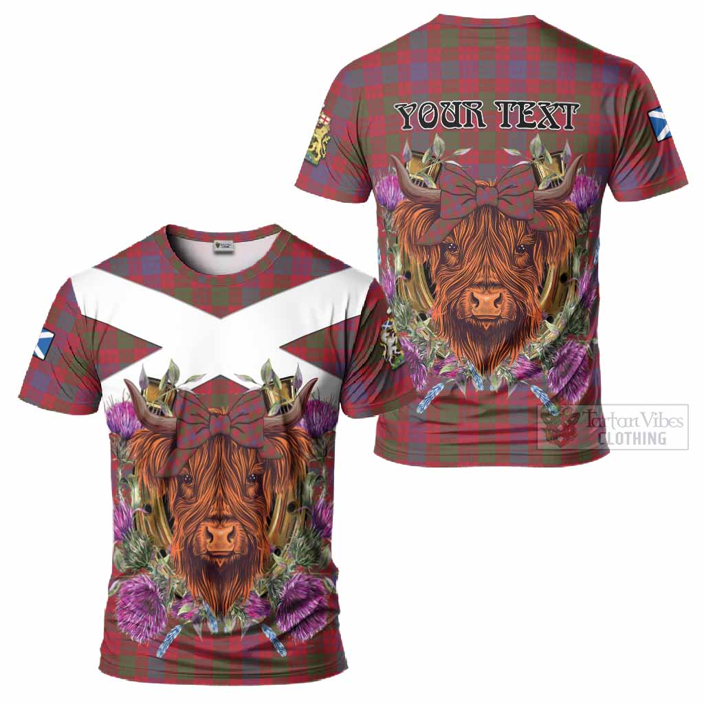 Ross Tartan T-Shirt Scottish Thistle Heilan Coo