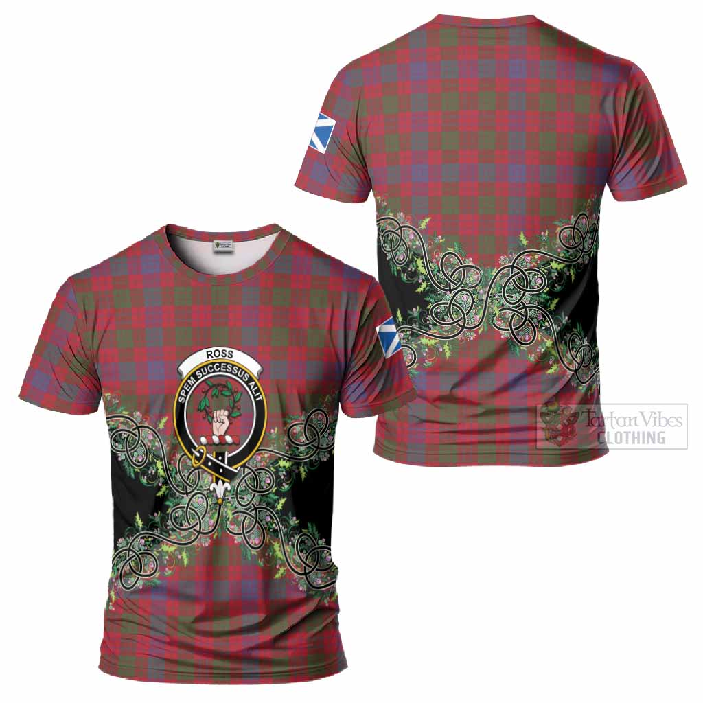 Ross Tartan T-Shirt Thistle Scottish Spirit