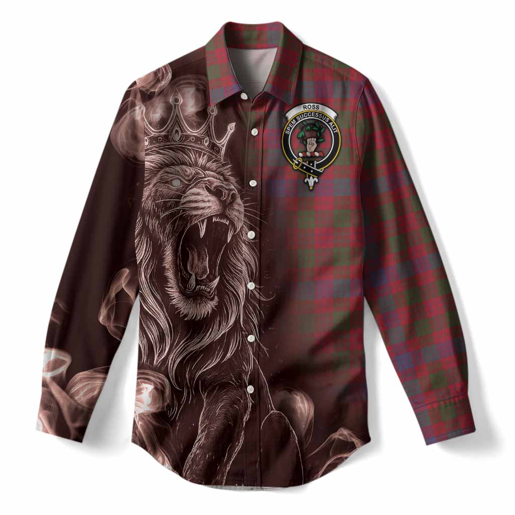 Ross Tartan Women Casual Shirt Roaring Lion Heritage