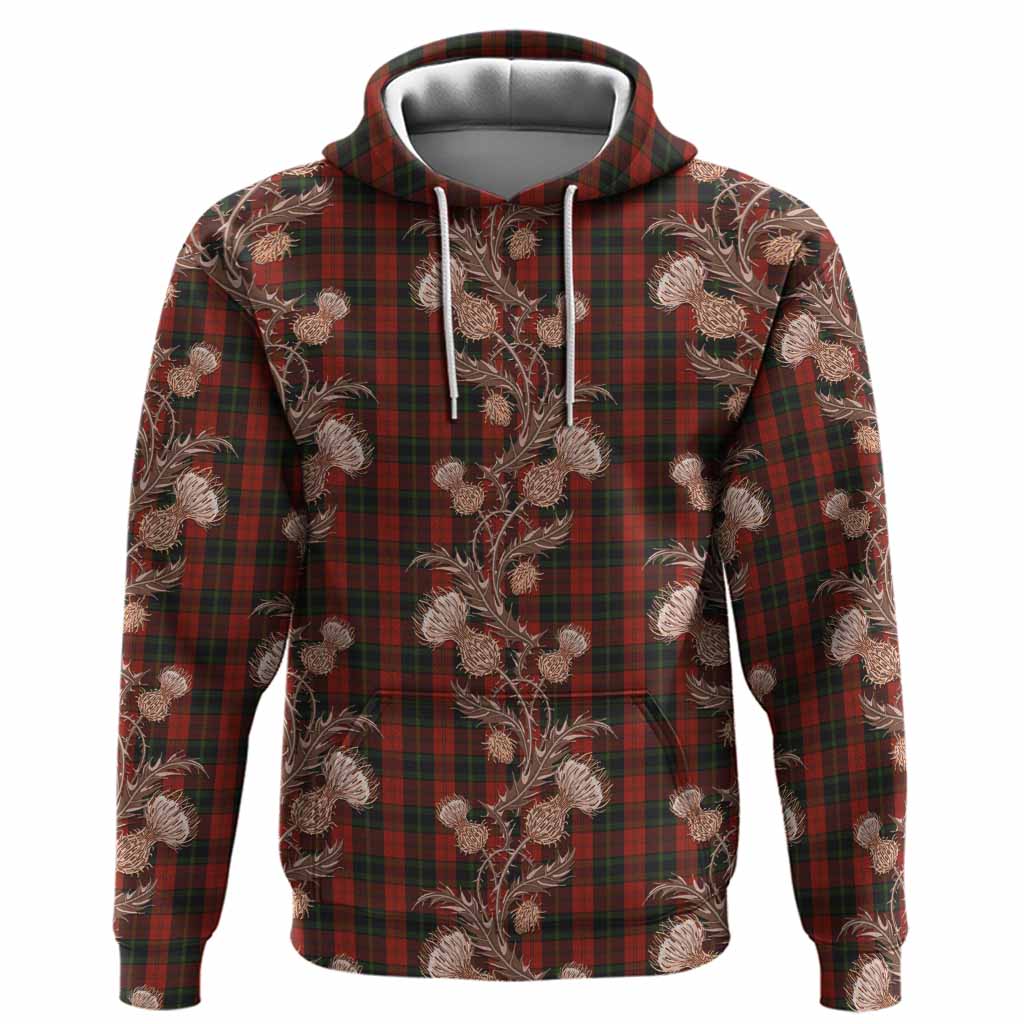 Rosser of Wales Tartan Hoodie Seamless Scottish Thistle Flowers