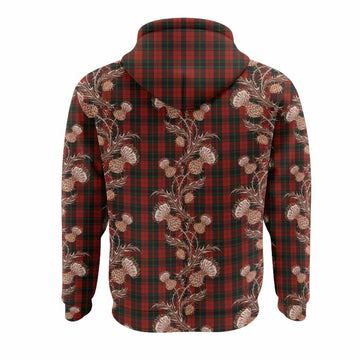 Rosser of Wales Tartan Hoodie Seamless Scottish Thistle Flowers