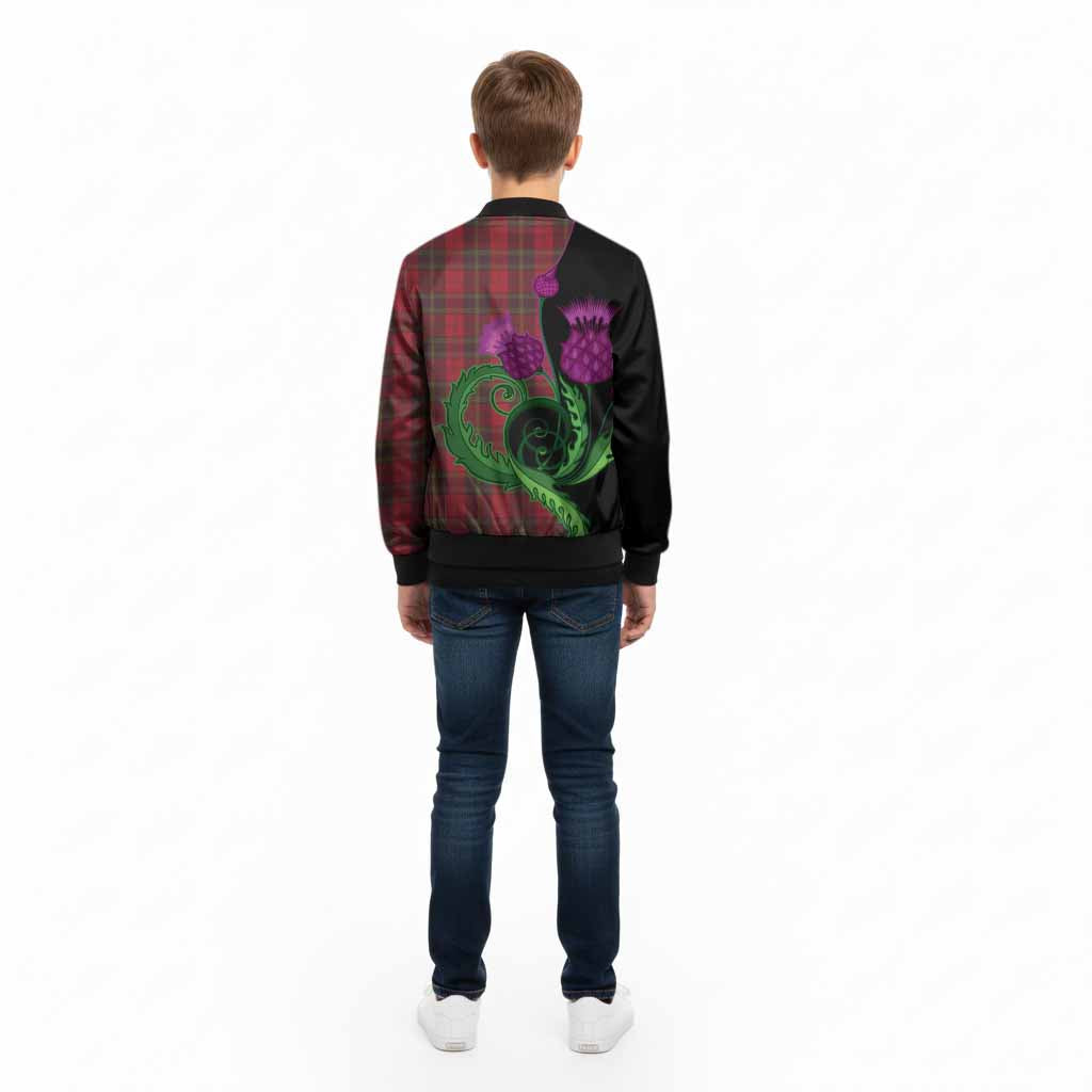 Rosser of Wales Tartan Kid Bomber Jacket Traditional Scottish Thistle
