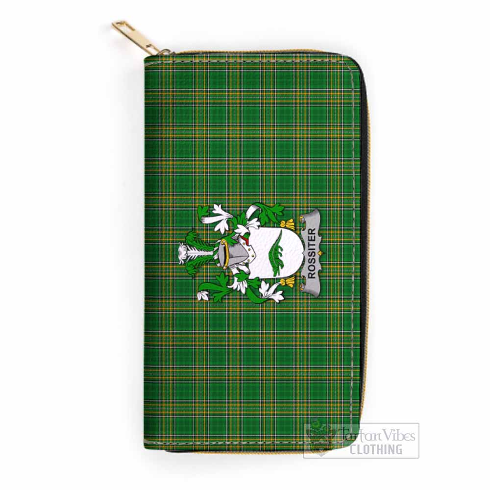 Rossiter Irish Clan Tartan Women's Leather Wallet with Coat of Arms One Size 19.7*10.5*3.5 cm - Tartan Vibes Clothing