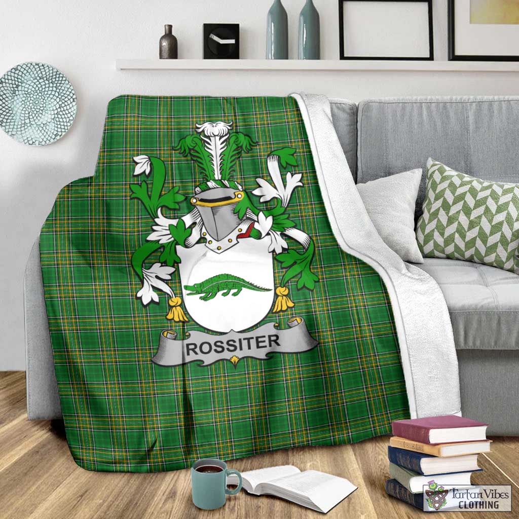 Rossiter Irish Clan Tartan Blanket with Coat of Arms - Tartan Vibes Clothing