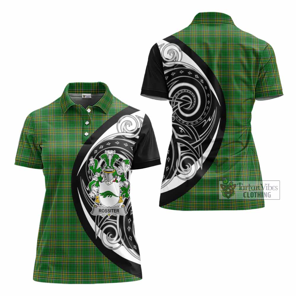 Rossiter Irish Clan Women's Polo Shirt Celtic Circle Style - Tartan Vibes Clothing