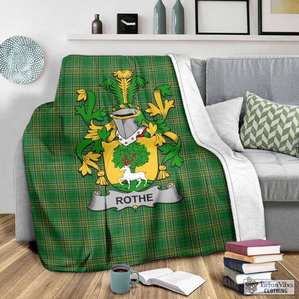 Rothe Irish Clan Tartan Blanket with Coat of Arms - Tartan Vibes Clothing