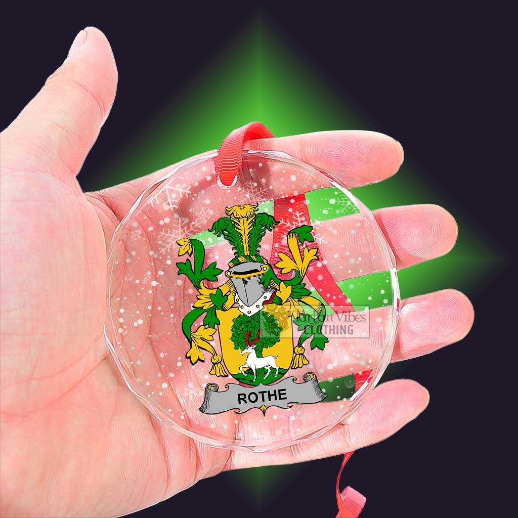 Rothe Irish Clan Christmas Glass Ornament with Coat of Arms - 2D-tartanvibesclothing