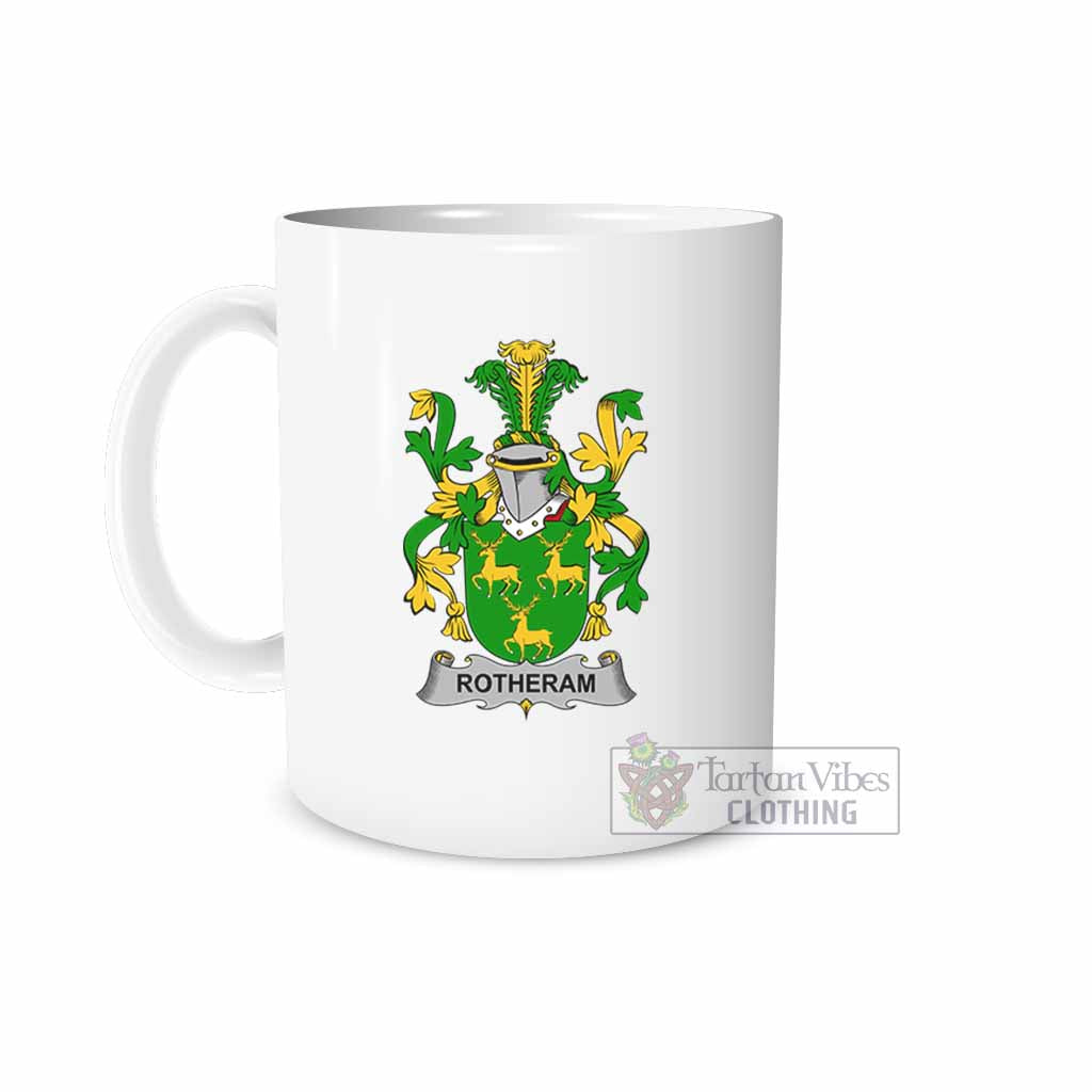 Rotheram Irish Clan Coat of Arms Ceramic Mug White - 2D-tartanvibesclothing