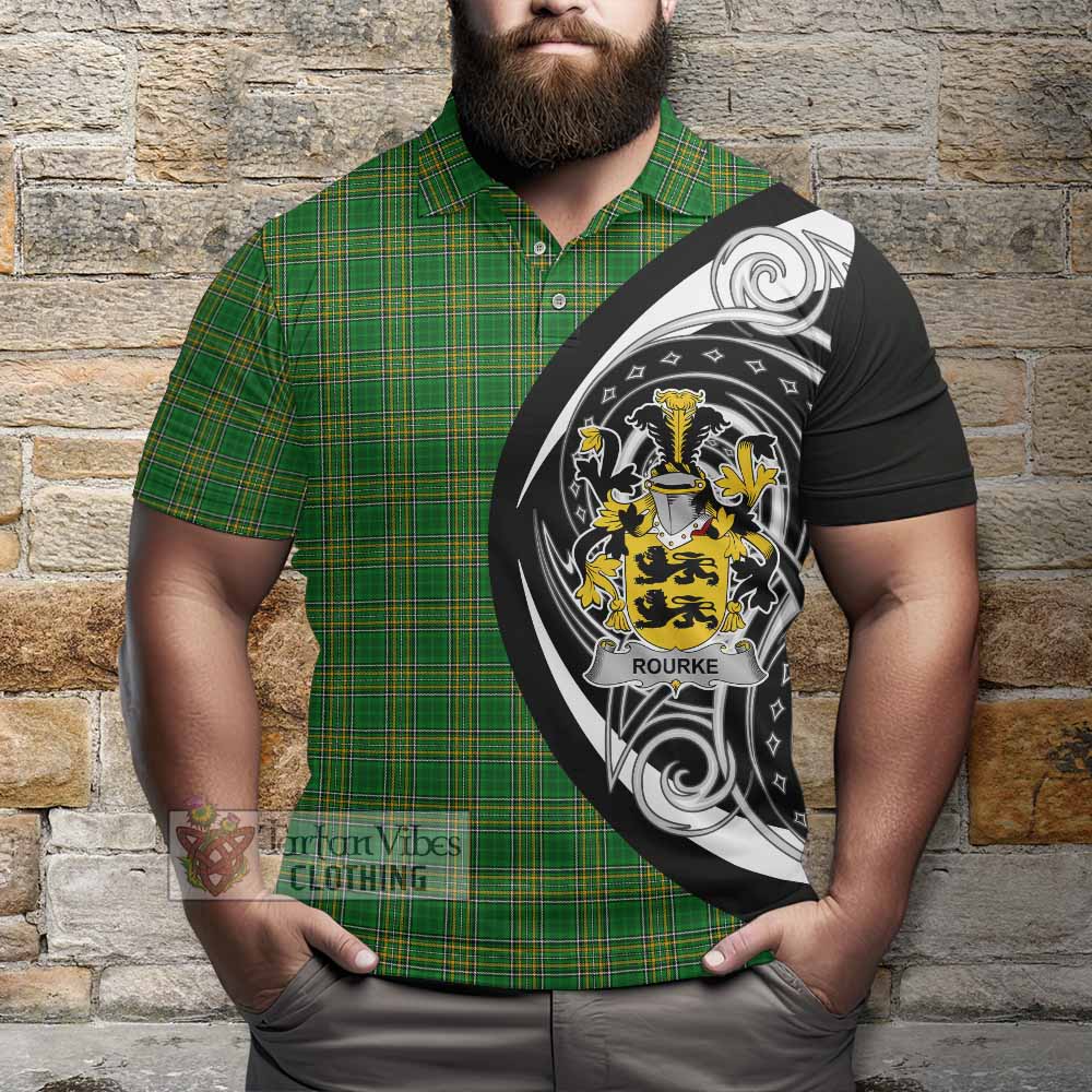 Rourke Irish Clan Polo Shirt Celtic Circle Style - Tartan Vibes Clothing