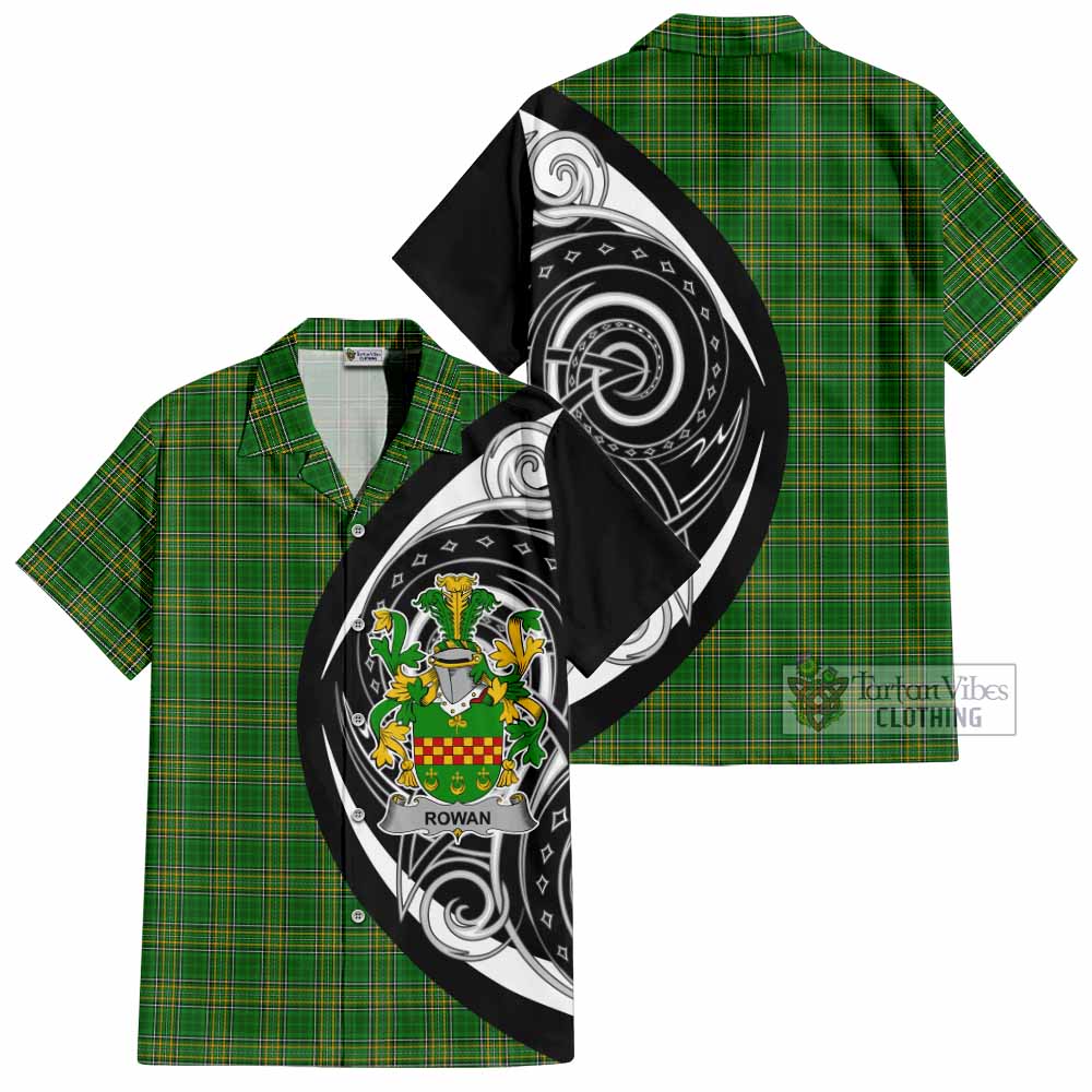 Tartan Vibes Clothing Rowan Irish Clan Short Sleeve Button Shirt Celtic Circle Style