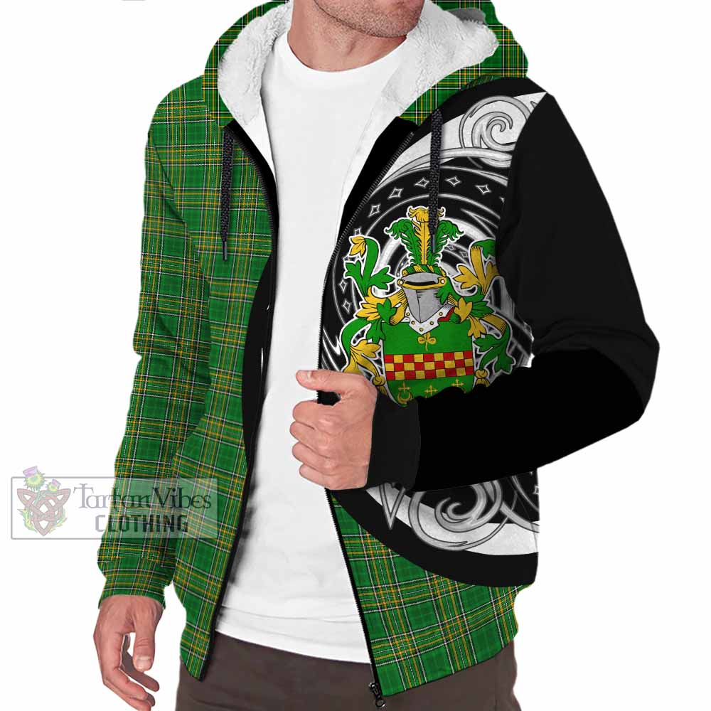 Tartan Vibes Clothing Rowan Irish Clan Sherpa Hoodie Celtic Circle Style