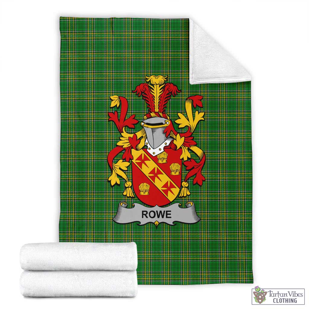 Rowe Irish Clan Tartan Blanket with Coat of Arms X-Large 59 x 79 inches 150 x 200 cm - Tartan Vibes Clothing