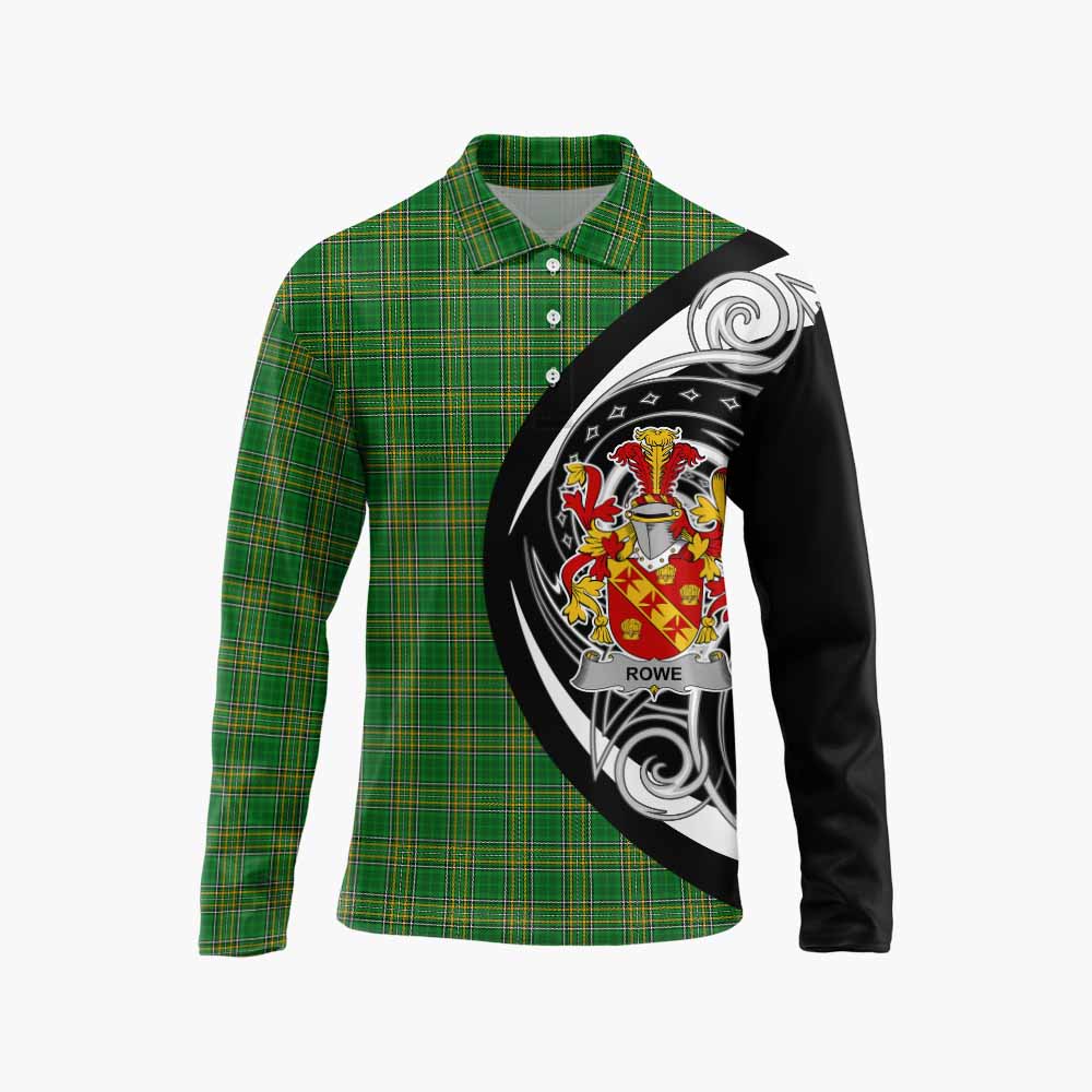 Rowe Irish Clan Long Sleeve Polo Shirt Celtic Circle Style Unisex - Tartan Vibes Clothing