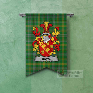 Tartan Vibes Clothing Rowe Irish Clan Tartan Gonfalon, Tartan Banner with Coat of Arms