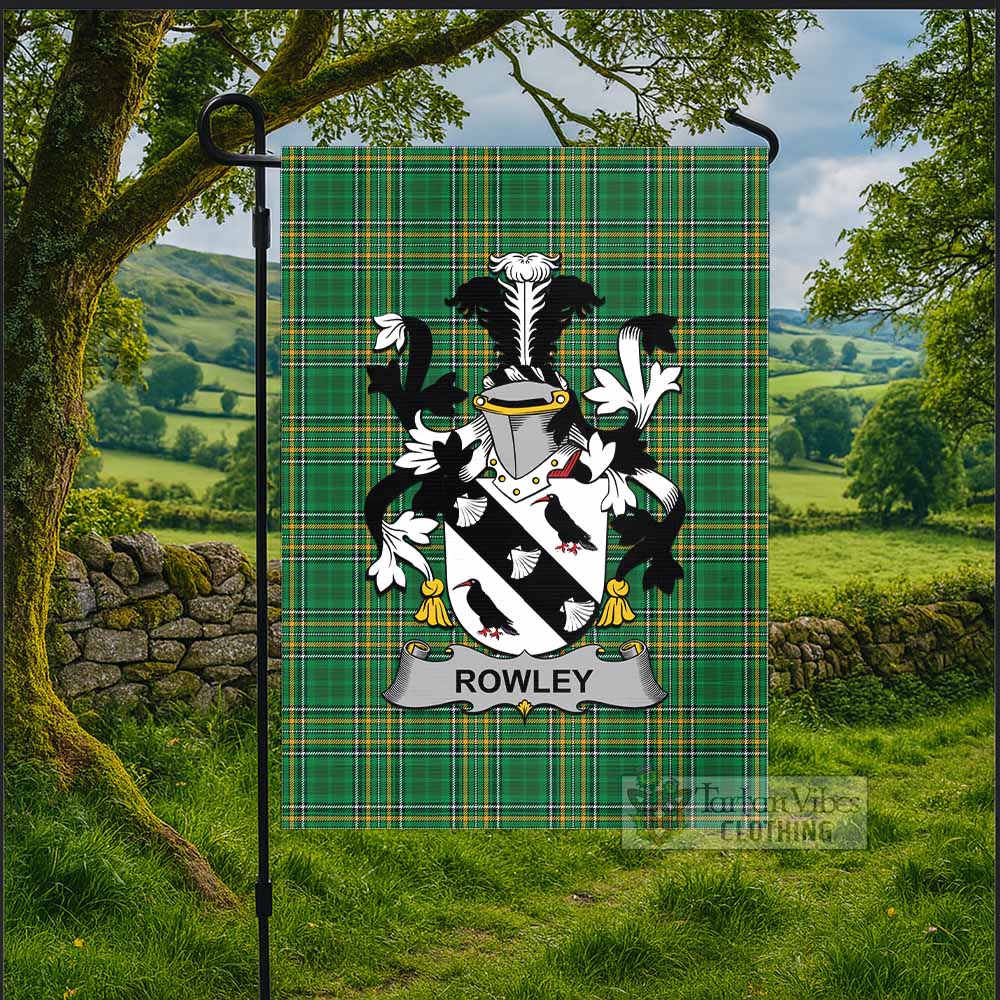 Rowley Irish Clan Tartan Flag with Coat of Arms