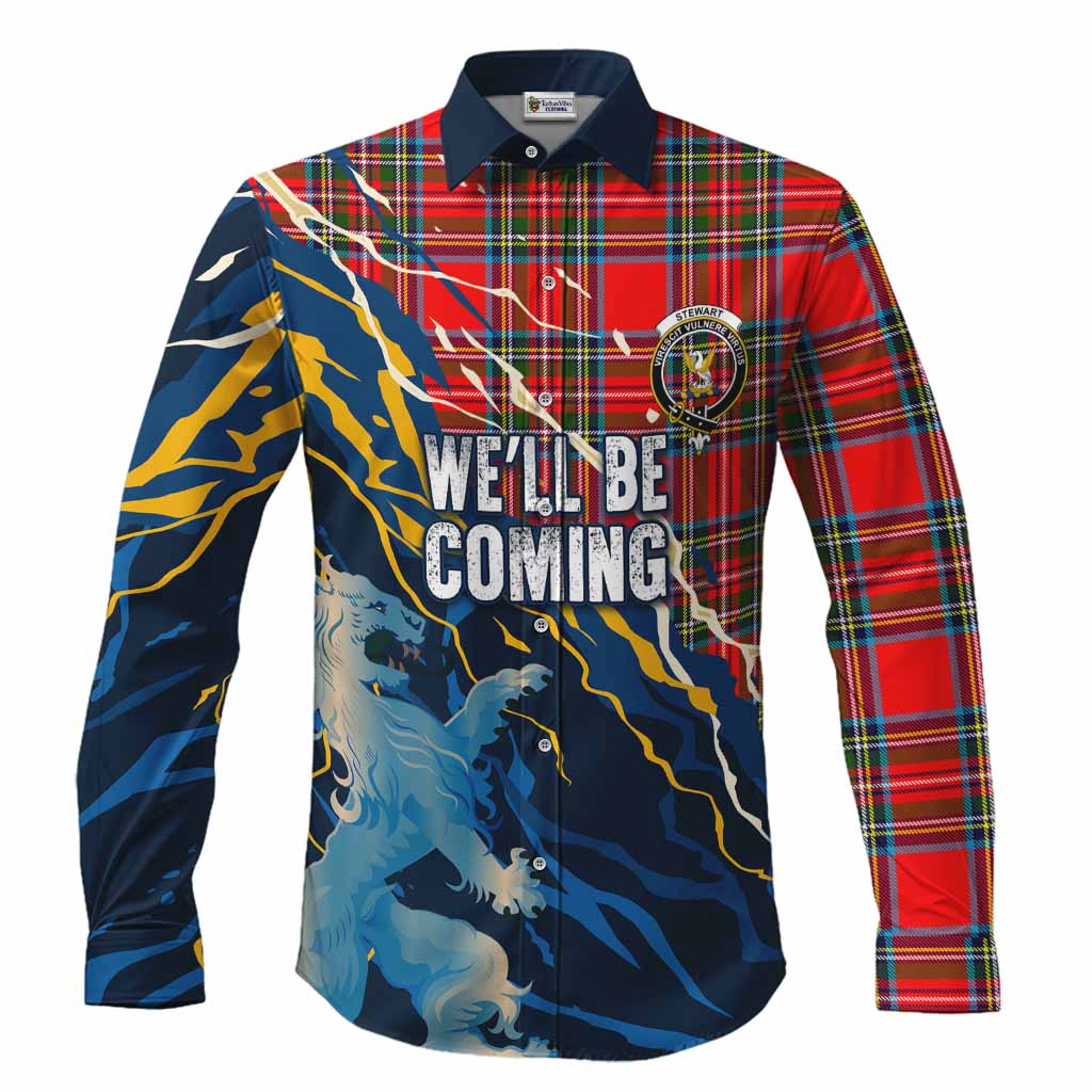 Royal Stewart Scotland Tartan Long Sleeve Button Shirts WC2026 Football - We'll Be Coming