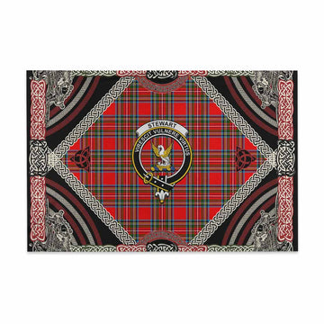 Royal Stewart Tartan Crest House Flag Northern Mythology Dragon Art 48*72 inch (120*180 cm) - Tartan Vibes Clothing