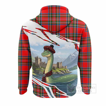 Royal Stewart Tartan Crest Loch Ness Monster Scottish Heritage Art Hoodie