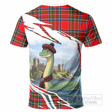 Royal Stewart Tartan Crest Loch Ness Monster Scottish Heritage Art T-Shirt