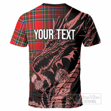 Royal Stewart Tartan Crest Scottish T-Shirt Dragon and Thistle