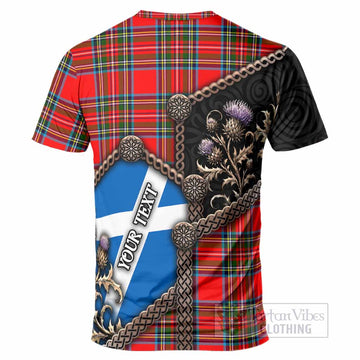 Royal Stewart Tartan Crest T-Shirt Scottish Thistle Loch Ness Monster