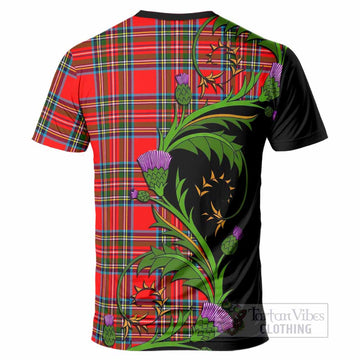 Royal Stewart Tartan Crest T-Shirt Scottish Thistle Pride Heritage Art