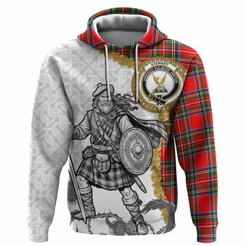 Royal Stewart Tartan Family Crest Hoodie Scottish Highland Warrior Celtic Knot Thistle