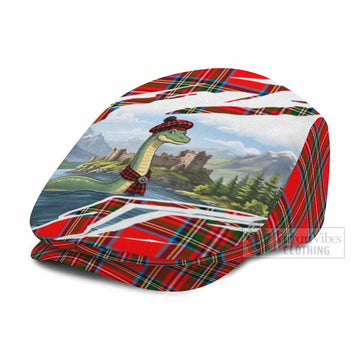 Royal Stewart Tartan Loch Ness Monster Scottish Heritage Art Flat Cap, Jeff Cap